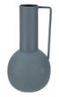 Vase Grau Blau mit Henkel Metall 2 Formen Tischdeko 21cm Hoch 4