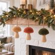 Holzpilze in Grün Gelb Orange als Ergänzung für Ihre Herbst- oder Weihnachtsdekoration 3