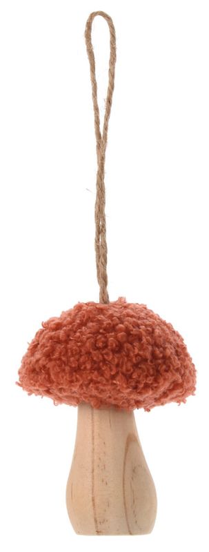 Pilz Holz Teddy Orange Hängedeko Herbst Deko 9 cm 