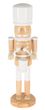 Trommel Nussknacker Figur Soldat Holz Braun Weiß Tischdeko Weihnachten Deko 25 cm  3