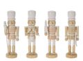 Nussknacker Figur 4 Ausführungen Holz Braun Weiß Soldat Tischdeko Weihnachten 13 cm 1