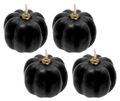 Kürbis Dekokerzen Schwarz Herbst Tischdeko 4er Set Deko 4 cm 5