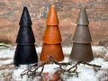 Weihnachtskerze Tannenbaum Deko Tischdeko Advent Schwarz Taupe Orange 3