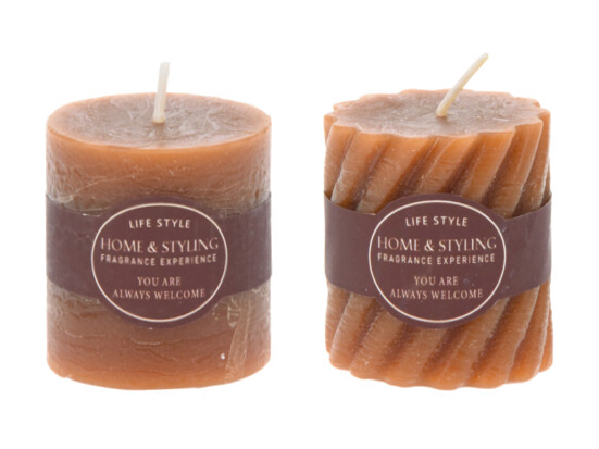 Rustic Kerzen Orange Tischdeko Partydeko 5 cm 