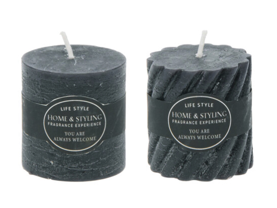 Rustic Kerzen Schwarz Tischdeko Partydeko 5 cm 