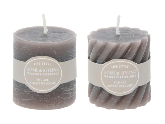 Rustic Kerzen Taupe Tischdeko Partydeko 5 cm 