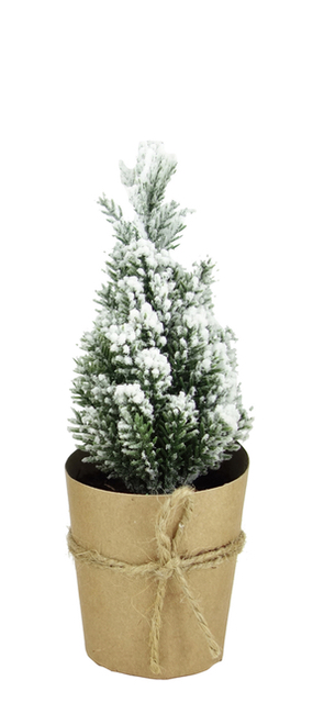 Schnee Tannenbaum Deko Kunsttanne Mini im Topf Kunstschnee Glitzer Weihnachtsdeko 17cm