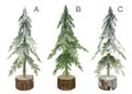 Tannenbaum Deko Kunsttanne Baumstamm Fuß Kunstschnee Glitzer Weihnachtsdeko 27cm 2