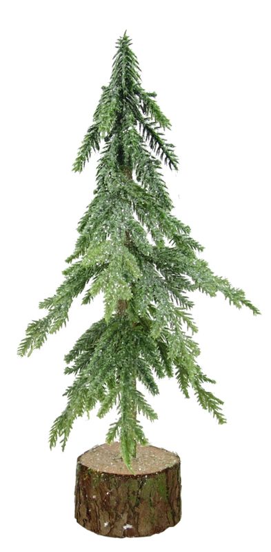 Glitzer Tannenbaum Deko Kunsttanne Baumstamm Fuß Kunstschnee Glitzer Weihnachtsdeko 27cm