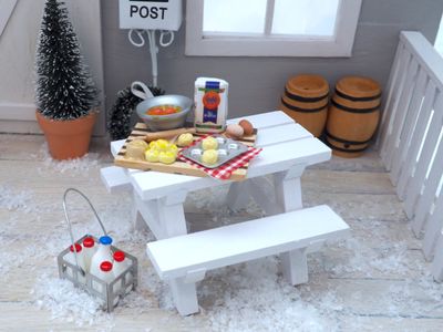 FUKPO 37-teiliges Wichtel-Zubehör-Set – Miniatur-Lebensmittel & Geschirr Für Puppenhaus 1:12, Weihnachtsgeschenk