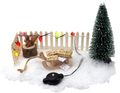 Wichtel Zubehör Mini LED Lichterkette Zaun Tanne Schlitten Päckchen SET 8-teilig 1
