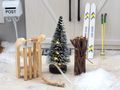 Wichtel Zubehör: LED Tannenbaum Ski Schlitten Schnee und Brennholz Wintersport 3