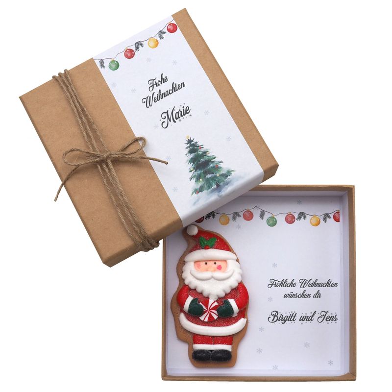 Geldgeschenk Verpackung Kraft Weihnachten Elch Weihnachtsmann Schneemann 14cm Personalisierbar