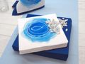 Kommunion Konfirmation Deko Tischdeko Set Blau mit Servietten, Tischband, Kerzen, Fische, Streudeko & Aufsteller  4