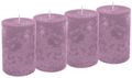 4 Stumpenkerzen Kerzen Flieder Lila Tischdeko Frühling Adventskranz 9cm hoch Ø 6cm 1