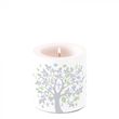 Kerze Baum des Lebens Grau Windlicht Kommunion Konfirmation Tischdeko 9cm Hoch 7,5cm Ø 1