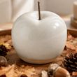 Deko Apfel Keramik Creme Dekoapfel Figur Obst Tischdeko Skulptur 3