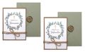 Einladungskarte mit Briefumschlag Personalisiert Kommunion Konfirmation Eukalyptus Olive Kraft Kreuz 1