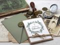 Dekoriert Einladungskarte mit Briefumschlag Personalisiert Konfirmation Eukalyptus Olive Kraft Kreuz 7