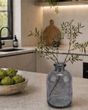 Deko Vase in Grau Transparent – Glasvase mit schmaler Öffnung für Einzelblüten, Zweige & Trockenblumen, Scandi Design 3