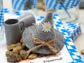 Filzhut Oktoberfest Tischdeko Partydeko Bayrisch Blau Mottoparty Geburtstag SET 7