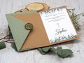 Innen Bunt Dankeskarte mit Briefumschlag Personalisiert Kommunion Konfirmation Hochzeit Eukalyptus Olive Kraft Kreuz 2