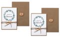 Einladungskarte mit Briefumschlag Personalisiert Kommunion Konfirmation Eukalyptus Kraft Fisch Gold 1