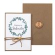 Konfirmation Einladungskarte mit Briefumschlag Personalisiert Eukalyptus Kraft Fisch Gold 3