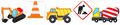 Wimpel Girlande Baustelle Banderole Partydeko Mottoparty Orange Rot Gelb 5m lang 1
