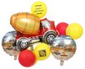 Luftballon Baustelle Ballon Alu Rot Gelb Rund Latex Mischfahrzeug Deko Kindergeburtstag 1