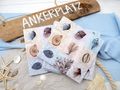 Servietten mit Motiv Muschel Korallen Beige Blau Deko Tischdeko  3