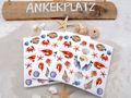 Servietten Deko Tischdeko Garten Sommer Grillen Scampi Krabben Fisch Muscheln 3