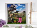 Geldgeschenk Garten Gewächshaus Rasen Gartenwerkzeug Blumen Gummistiefel Pink 3