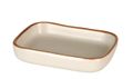 Ofenschale Keramik 12x9x2cm Creme Braun Rand Küche Deko Back- und Serviergeschirr 1