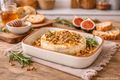 Keramik Ofenschale in Creme mit braunem Rand – hitzebeständig, Spülmaschinen und Mikrowellen geeignet 3