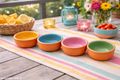 Kleine Tapas Schalen Ton Gelb Grün Blau Rosa Saucenschälchen Küche Grillen Sommer Camping 2