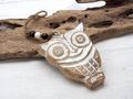 Eule Mangoholz Baumschmuck Weihnachten Herbst Geschenk Fensterdeko Basteln 9,5 x 8cm 2