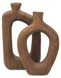 Skulptur Abstrakt Braun Holz Dekofigur Stabkerzenhalter Tischdeko Deko  1