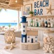 Maritime Deko Leuchtturm Blau Weiß Haus Holz Bad Garten Terrasse Baar  4