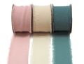 Band Kreppstoff Basteln Creme Eukayptus Grün Rosa 4cm Breit 5m Lang Hochzeit 1