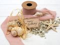 Band Kreppstoff Basteln Creme Eukayptus Grün Rosa 4cm Breit 5m Lang Hochzeit 7