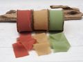 Band Kreppstoff Basteln Beige Olive Grün Rot 4cm Breit 5m Lang Herbst 2