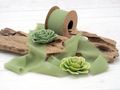 Band Kreppstoff Basteln Olive Grün 4cm Breit 5m Lang Herbst 7