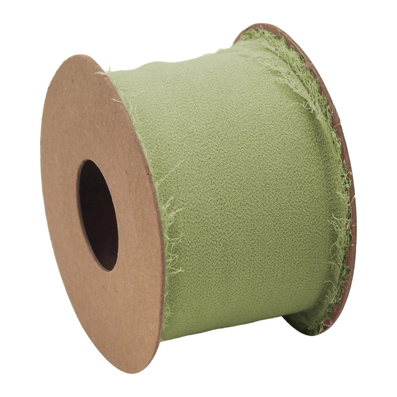 Band Kreppstoff Basteln Olive Grün 4cm Breit 5m Lang