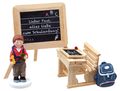 Einschulung Tischdeko Junge ABC Buchstaben Tafel Schulbank 5 Teilig PERSONALISIERT 2