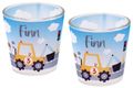 Windlicht  Glas mit Banderole Kindergeburtstag Motto Baustelle Junge Personalisiert 2