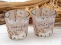 Windlicht Banderole Taupe Braun Boho Beige Creme Pampas Gräser Kerzenglas Votivglas Hochzeit Geburtstag PERSONALISIERT 7,5cm Hoch 4
