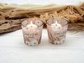 Windlicht Banderole Taupe Braun Boho Beige Creme Pampas Gräser Kerzenglas Votivglas Hochzeit Geburtstag PERSONALISIERT 7,5cm Hoch 6