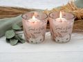 Windlicht Banderole Taupe Braun Boho Beige Creme Pampas Gräser Kerzenglas Votivglas Hochzeit Geburtstag PERSONALISIERT 7,5cm Hoch 7
