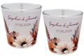 Windlicht Banderole Braun Boho Beige Rost Pampas Gräser Hochzeit Geburtstag PERSONALISIERT 7,5cm Hoch 1